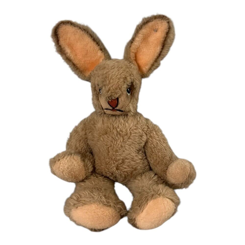 Steiff Bunny Lausy Vtg Dralon Jointed Head Legs Lentil Button 1960s Rabbit Flopy
